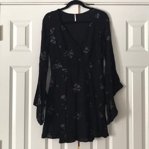 free people black flower dress